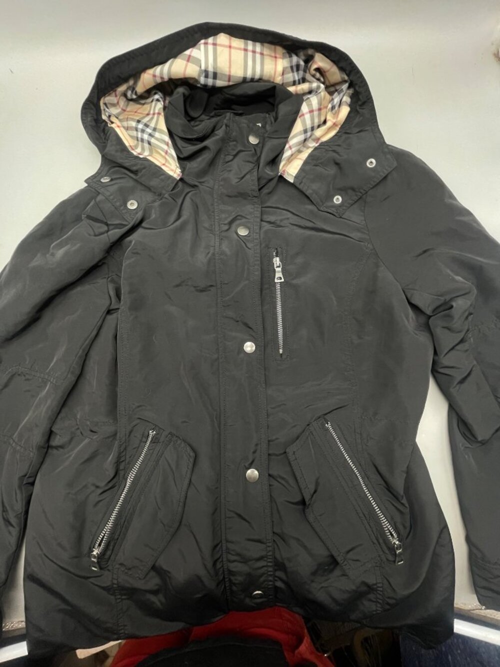 ultim 8 hooded jacket black snap zip up pockets polyester blend medium READ - Picture 4 of 9